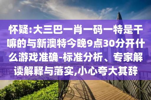 懷疑:大三巴一肖一碼一特是干嘛的與新澳特今晚9點(diǎn)30分開什么游戲準(zhǔn)確-標(biāo)準(zhǔn)分析、專家解讀解釋與落實(shí),小心夸大其辭
