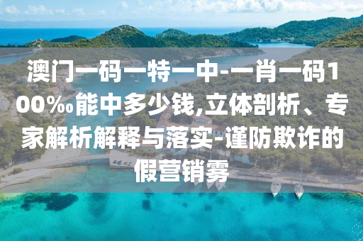 澳門一碼一特一中-一肖一碼100‰能中多少錢,立體剖析、專家解析解釋與落實-謹防欺詐的假營銷霧